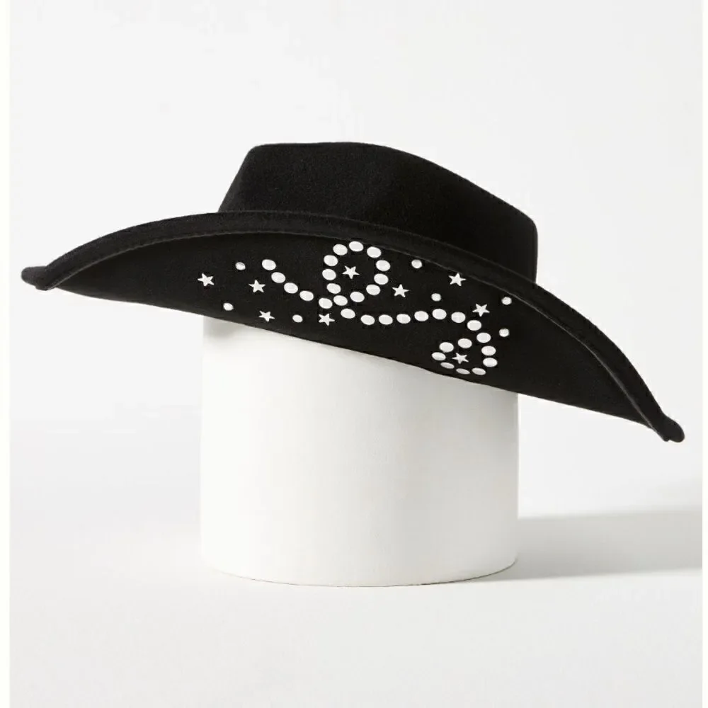 NWT Anthropologie Studded-Brim Rancher Hat